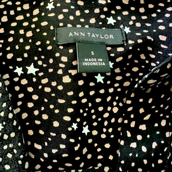 Ann Taylor Camp Shirt Starry Fleck Small - Picture 2 of 3